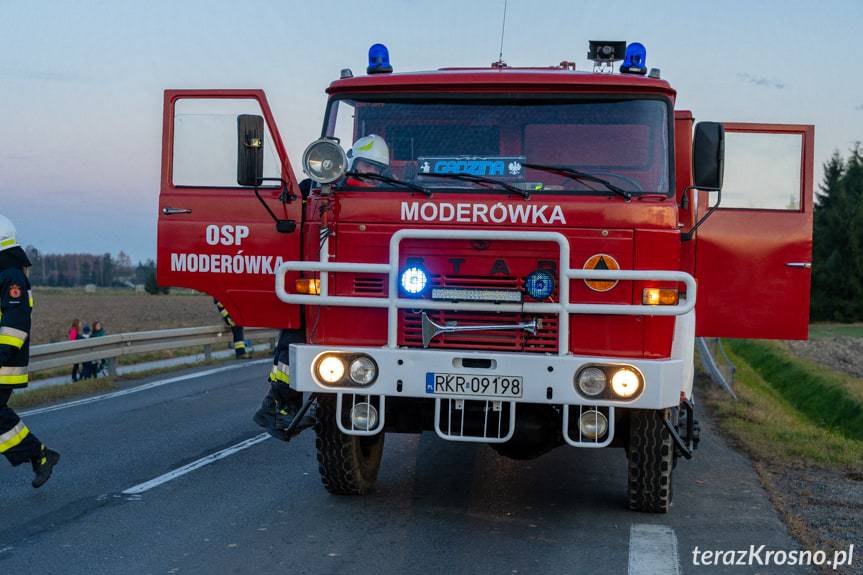 Wypadek w Moderówce na DK28