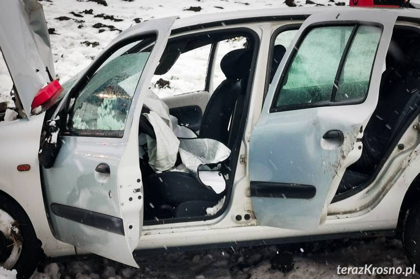 Dachowanie renault pomiędzy Milczą a Beskiem