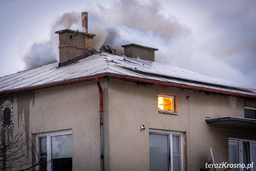 Pożar domu w Pustynach