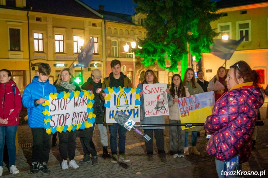 Krosno. Protest przeciwko bestialskiej wojnie na Ukrainie