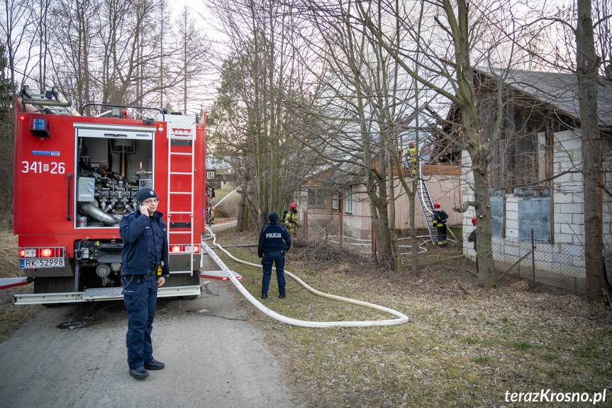 Pożar pustostanu w Krośnie