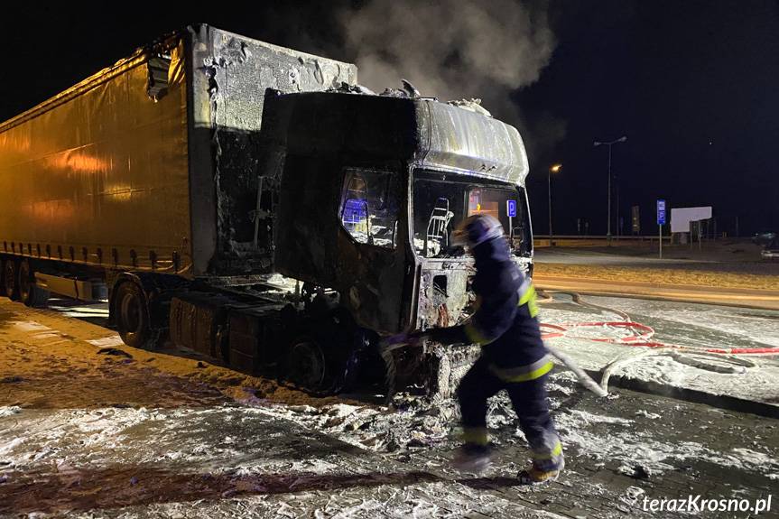 Pożar tira w Barwinku