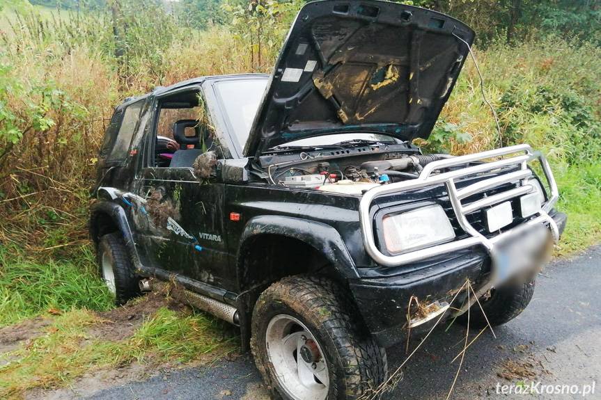 Targowiska. Samochód wypadł z drogi, poszkodowane dziecko