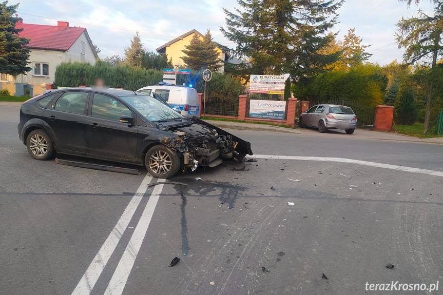 Zderzenie samochodów we Wrocance