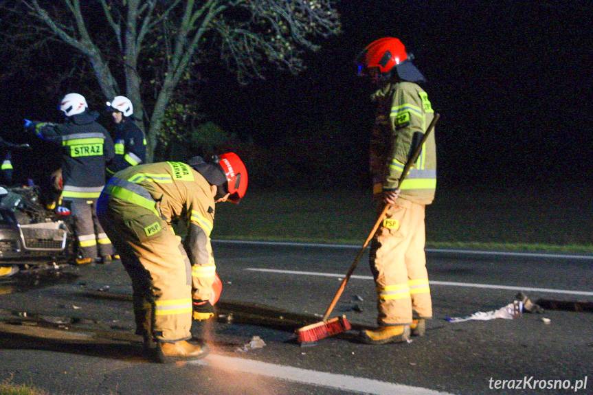 Zderzenie samochodów w Iwoniczu