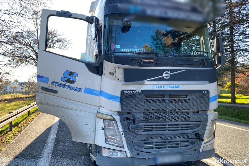 Kolizja ciężarówek w Zboiskach