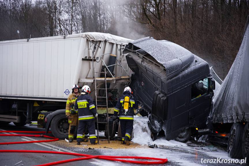 Lipowica. Strażnicy graniczni wyciągnęli człowieka z płonącej ciężarówki