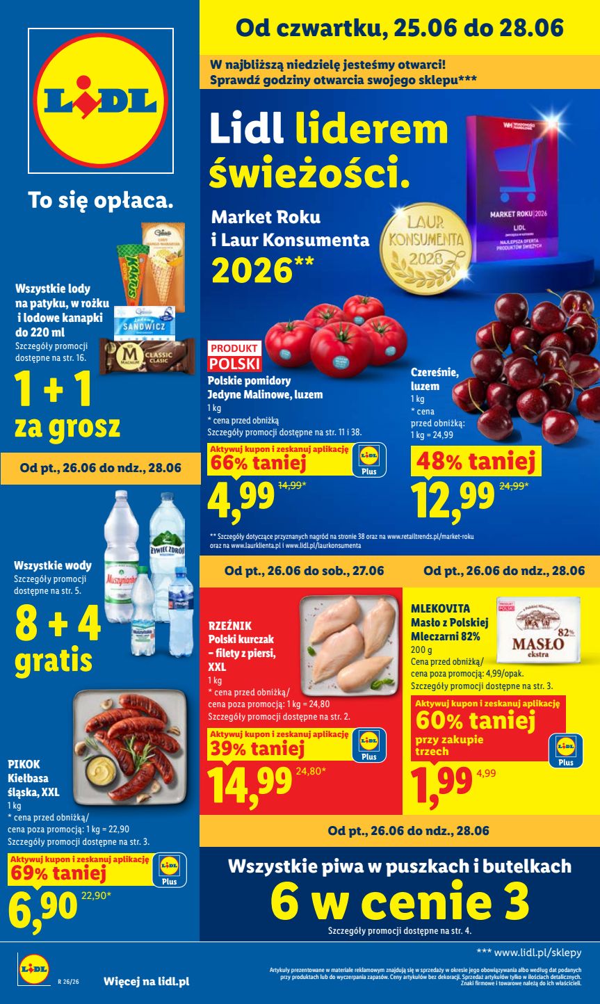 Strona 1 gazetki Lidl z produktem Mięso i wędliny