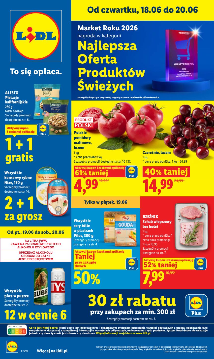 Strona 1 gazetki Lidl z produktem Mięso i wędliny