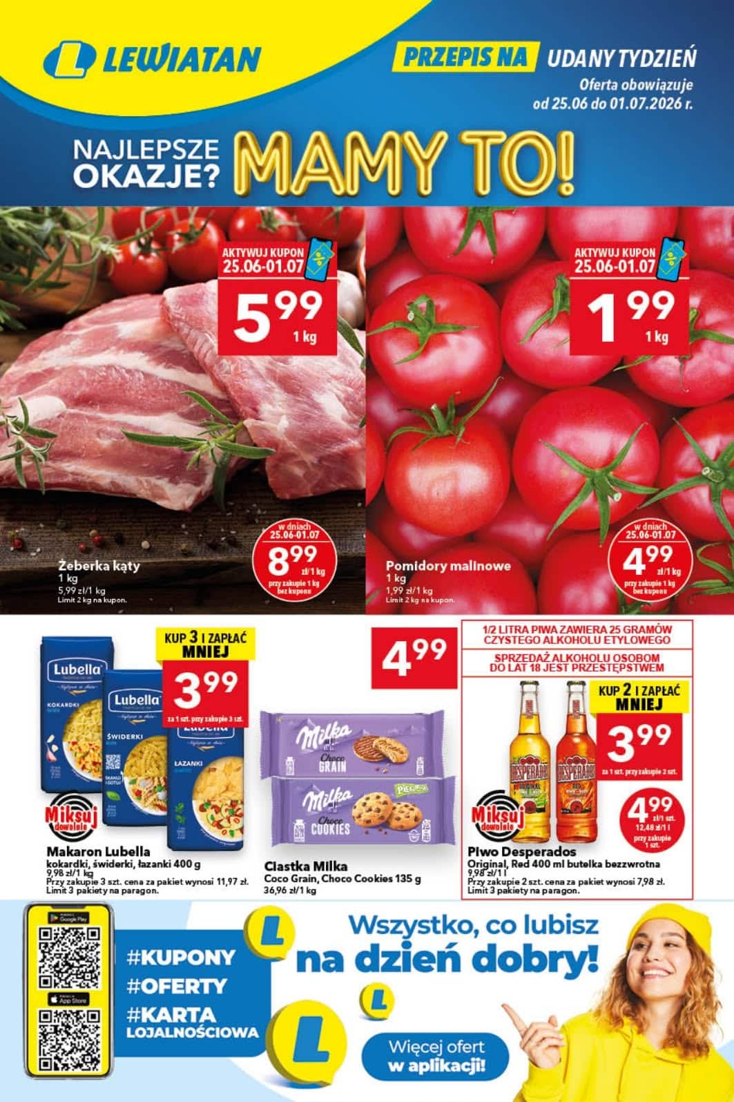 Strona 1 gazetki Lewiatan z produktem Mięso i wędliny