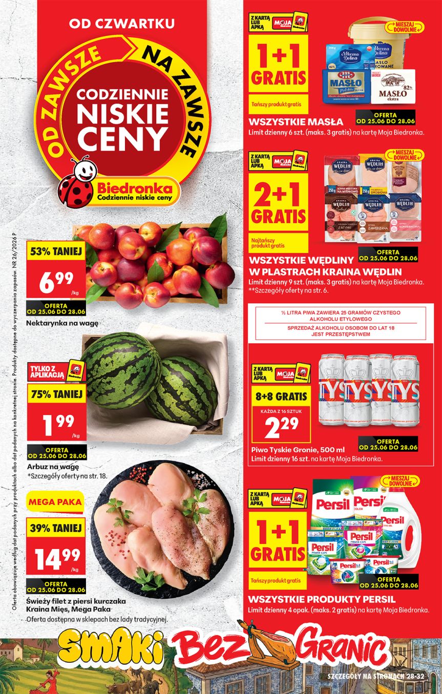 Strona 1 gazetki Biedronka - Okazje tygodnia z produktem Mięso i wędliny