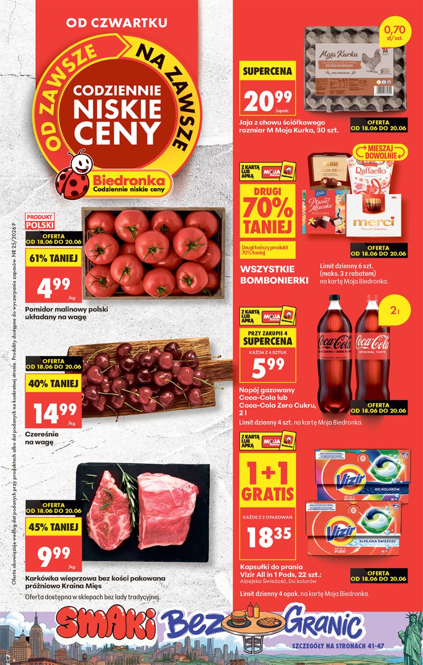 Strona 1 gazetki Biedronka - Okazje tygodnia z produktem Mięso i wędliny