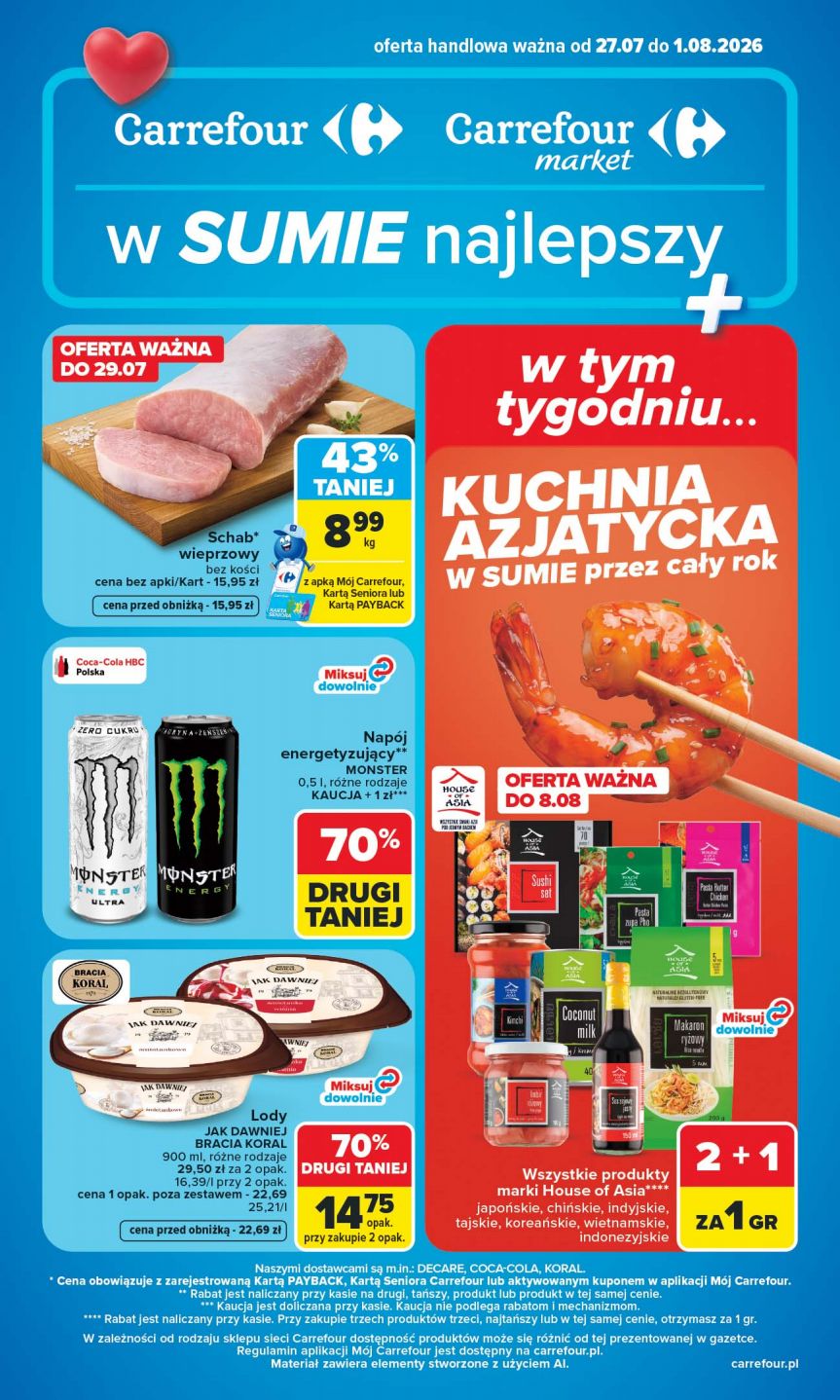 Strona 1 gazetki Carrefour Market z produktem Lody