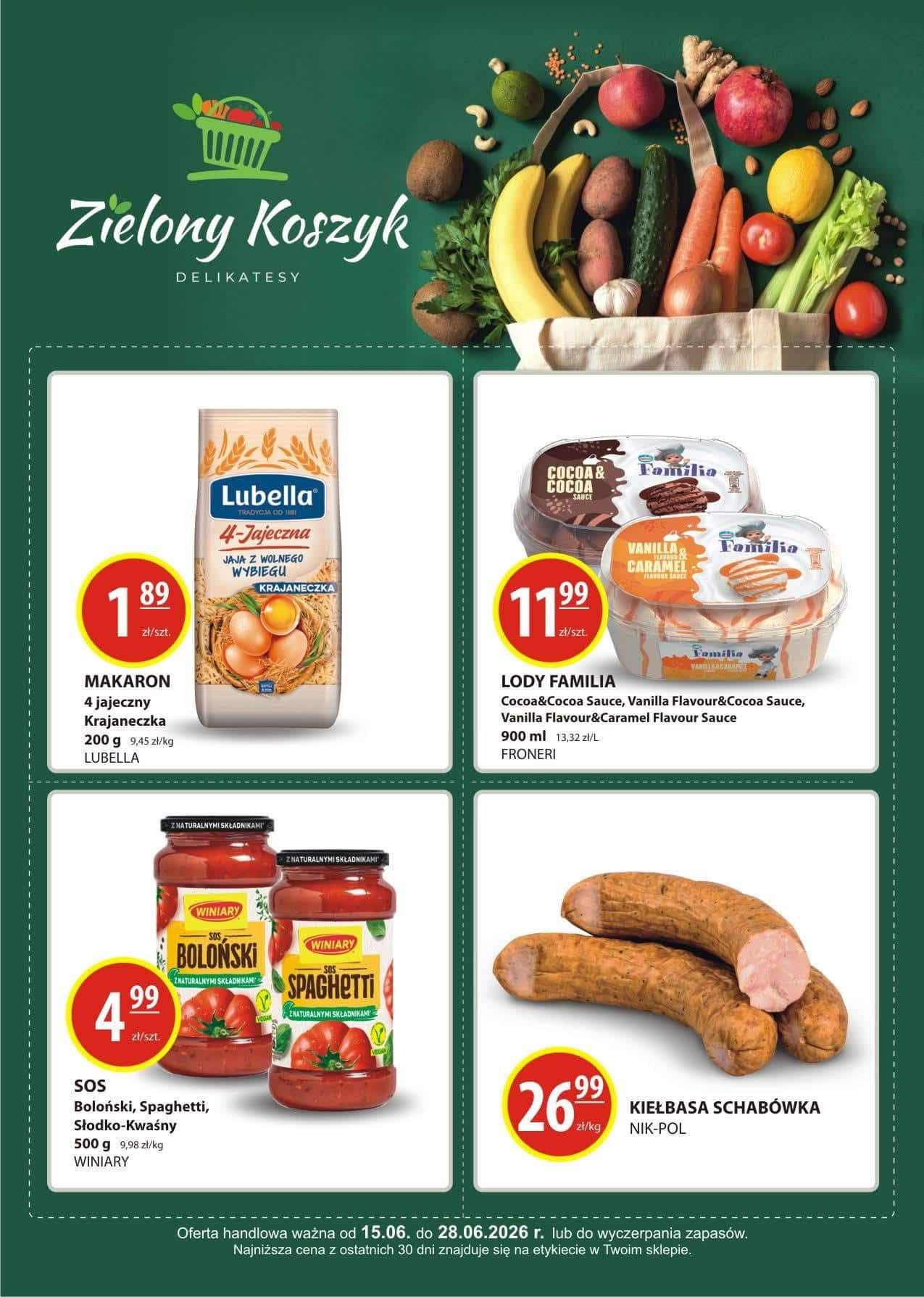 Strona 1 gazetki Zielony Koszyk z produktem Mięso i wędliny