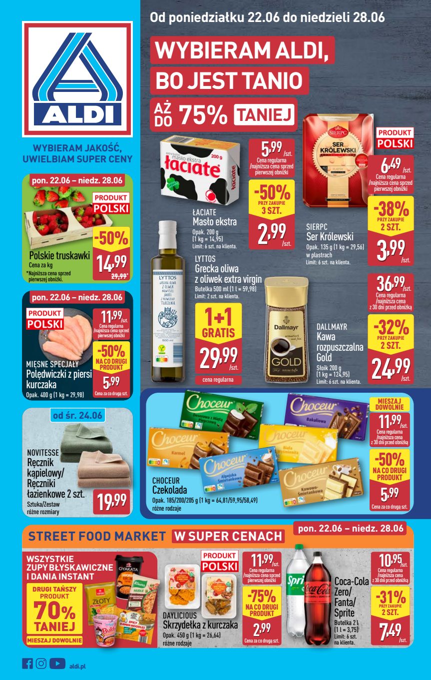 Strona 1 gazetki Aldi z produktem Mięso i wędliny